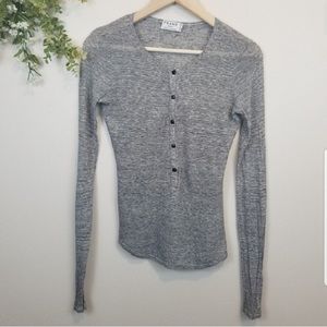 FRAME Linen Henley Top